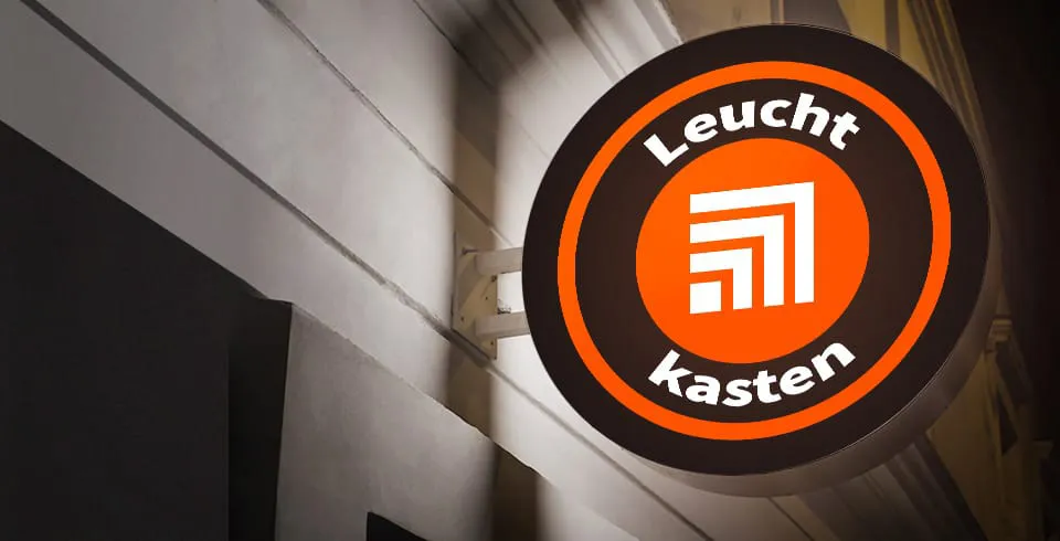 Leuchtkasten rund Fassadenwerbung