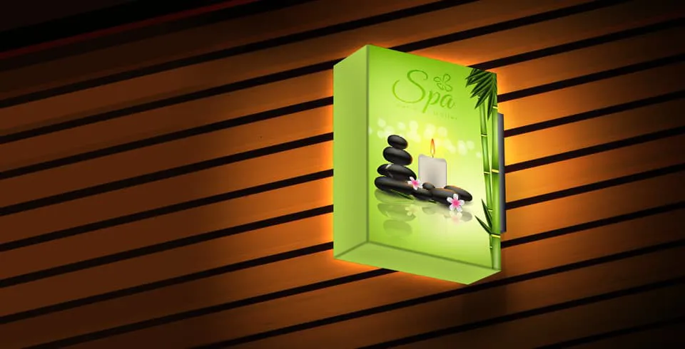 Leuchtkasten Vollacryl (Spa)  Fassadenwerbung aus Polycarbonat 
